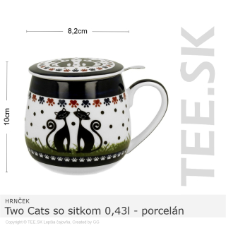 HRNČEK Two Cats so sitkom 0,43l – porcelán – darčeková krabička