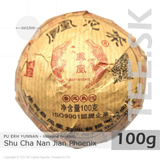 PU ERH Yunnan Shu Cha Nan Jian Phoenix tea (100g) - lisované hniezdo